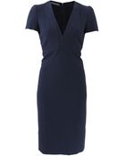 Alexander McQueen V-Neck Detail Dress - Lyst