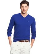 Tommy Hilfiger Solid V Neck Sweater - Lyst