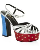 Saint Laurent Stars Candy Platform Sandals - Lyst