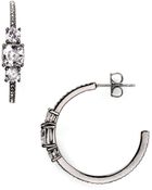 Nadri Pave Hoop Earrings - Lyst