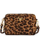 Prada Leopard-print Calf Hair Mini Crossbody Bag - Lyst