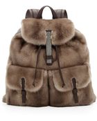 Brunello Cucinelli Mink Fur Backpack - Lyst