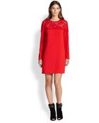 DKNY Lace-Detail Shift Dress - Lyst