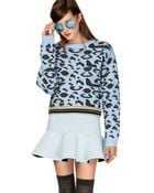 Pixie Market Monique Leopard Sweater - Lyst