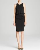 Nicole Miller Dress - Sleeveless High Neck Drape Skirt Open Back Sheath - Lyst