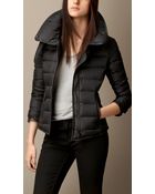 Burberry Down Filled Leather Trim Jacket - Lyst