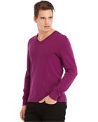 Kenneth Cole Reaction Solid V-Neck Sweater - Lyst