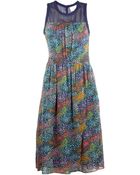 Band Of Outsiders Flower Field Colorblock Dress - Lyst