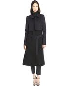 Oscar de la Renta Trompe L'Oeil Coat With Self Belt - Lyst