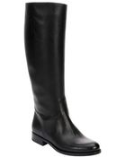 Prada Black Saffiano Tall Riding Boots - Lyst