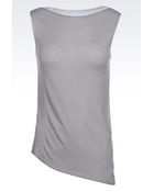 Emporio Armani Asymmetric Top In Viscose And Virgin Wool - Lyst