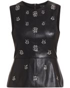BCBGMAXAZRIA Beatrice Sleeveless Embellished Peplum Top - Lyst