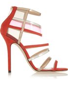 Jimmy Choo Maitai Suede And Perspex Sandals - Lyst