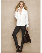 Ralph Lauren Blue Label Skinny Stretch-Suede Pant - Lyst