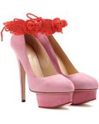 Charlotte Olympia Eternally Dolly Suede Platform Pumps - Lyst