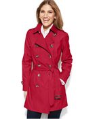 Jones New York Petite Double-Breasted Trench Coat - Lyst