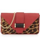 Ivanka Trump Leopard-Print Calf Hair Clutch Bag - Lyst