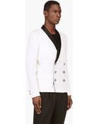Balmain Ivory Double Breasted Blazer - Lyst