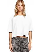 Michael Stars Elbow Sleeve Crew Neck Crop With Slits - Lyst