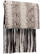 Michael Kors Joni Python Fringe Clutch - Lyst