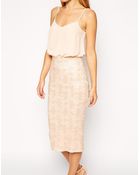 Asos Tall Exclusive Sequin Skirt Midi Cami Dress - Lyst