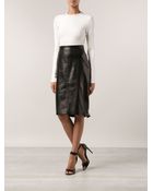 Givenchy Fishtail Leather Skirt - Lyst