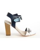 Charles By Charles David Silver And Sky Blue Cutout Detail 'Justice' Sandals - Lyst