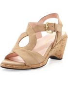 Taryn Rose Marianna Suede Wedge Sandal - Lyst