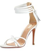 Schutz Strappy Tassel Leather Sandal - Lyst