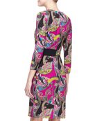 Etro Long-Sleeve Paisley Cady Dress - Lyst