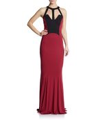 ABS By Allen Schwartz Two-Tone Cutout Jersey Gown - Lyst