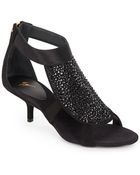Giuseppe Zanotti Rhinestone Embellished Kitten Heel Suede Sandals - Lyst