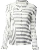 Issey Miyake Cauliflower Contrast Stripe Shirt - Lyst