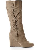 Mia Taupe Renee Wedge Boots - Lyst