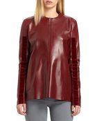 Acne Studios Met Velvet-Trimmed Leather Top - Lyst