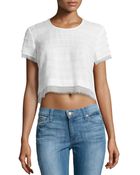Madison Marcus Fringe Pleated Short-Sleeve Blouse - Lyst