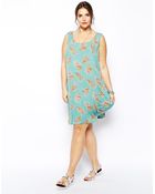 Asos Curve Exclusive Swing Dress in Pineapple Print - Lyst