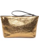 Alexander McQueen Metallic Leather Zipped Pouch - Lyst