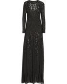 Roberto Cavalli Beaded Crochet-Knit Gown - Lyst