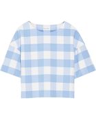 Oscar de la Renta Checked Wool-Blend Top - Lyst