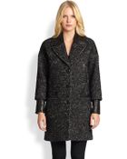 Mackage Boucle Leather-Detail Cocoon Coat - Lyst