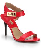 Michael Kors Nell Leather Ankle-Strap Sandals - Lyst