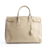Saint Laurent Beige Leather Top Handle 'Sac Du Jour' Tote - Lyst