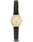 Kate Spade Tiny Metro Black Leather Strap Watch, 20Mm - Lyst