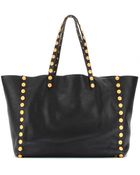 Valentino Gryphon Studs Leather Shopper - Lyst