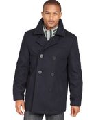 Tommy Hilfiger Big And Tall Classic Wool-Blend Pea Coat - Lyst