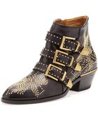 Chloé Suzanna Studded Leather Bootie - Lyst