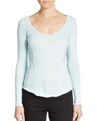 Free People Mesh Back Long Sleeve Tee - Lyst