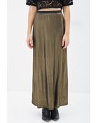 Forever 21 Metallic M-Slit Maxi Skirt - Lyst