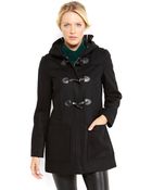 London Fog Hooded Toggle Coat - Lyst